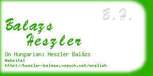 balazs heszler business card